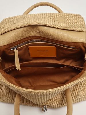 4. Sac pour femme Dotta Vimini S en raphia et cuir Beige Paprika Doux