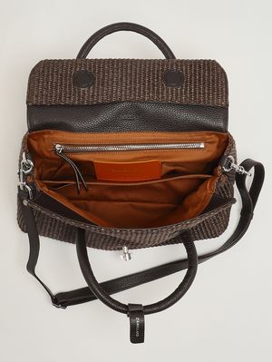 4. Borsa donna Dotta Vimini S in rafia e pelle Brown Sottobosco