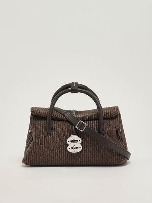 3. Borsa donna Dotta Vimini S in rafia e pelle Brown Sottobosco