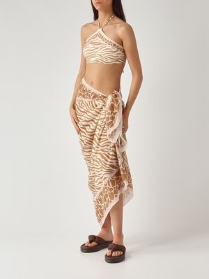 3. Women's Nairobi stretch fabric bikini top Safari Skin 1019