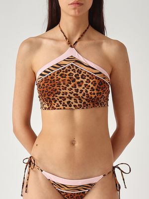 1. Top donna Nairobi in tessuto stretch Sand Leopard Foulard 1921