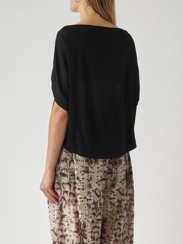 4. Damenbluse aus Jersey Schwarz Nenette felce