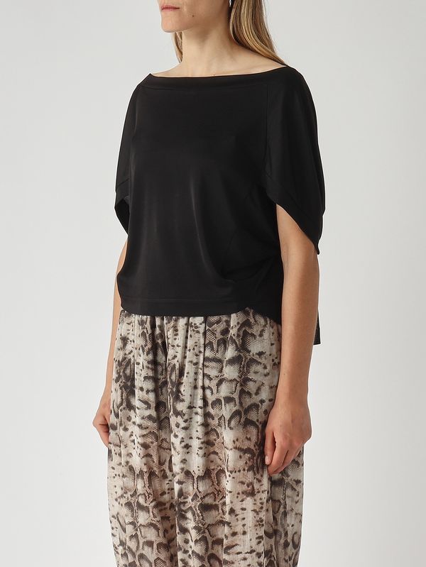 3. Damenbluse aus Jersey Schwarz Nenette felce