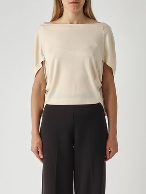 1. Damenbluse aus Jersey Creme