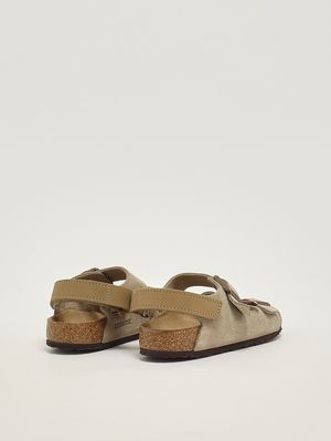 3. Sandale enfant Milano en daim Taupe