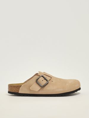 1. Boston nubuck leather clogs Light Beige