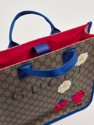 4. Tasche für Mädchen aus GG Supreme-Gewebe Beige