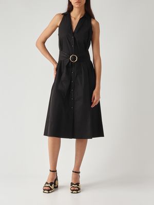 2. Women's stretch cotton dress Black