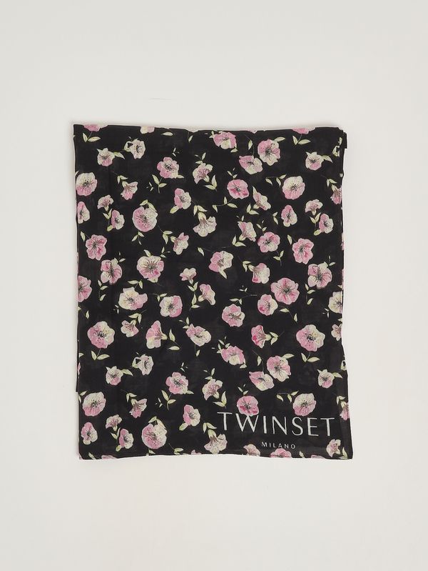 Stola donna in misto lana Nero-Fuxia Twinset