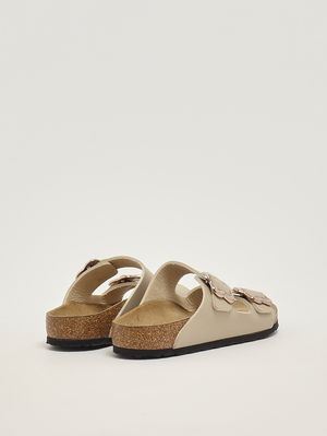 3. Arizona Flowee Buckle girls' sandal in Birko-Flor Beige