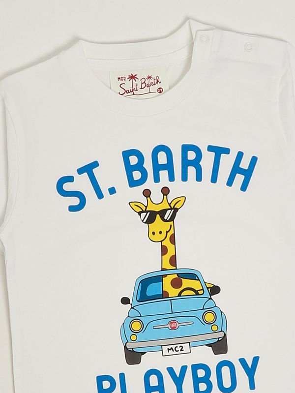 3. T-shirt bambino Denver in cotone Giraffe Driver 01n MC2 Saint Barth dnv0001-