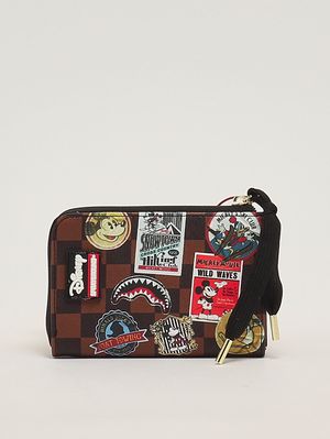 1. Cartera de PVC para niño Cuadros negro-marrón