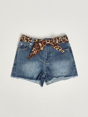 1. Pantaloncino bambina Kiko in denim di cotone Denim Cotton Pastel Leopard 19