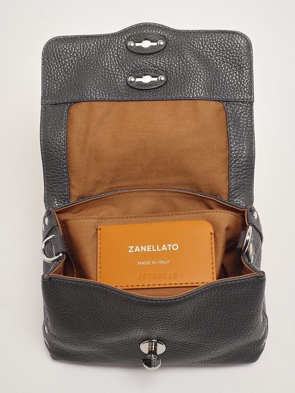 4. Damenhandtasche Postina Daily Baby aus genarbtem Leder Grey Vulcano Zanellato 0680100040000 b
