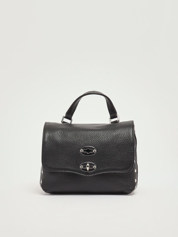 Damenhandtasche Postina Daily Baby aus genarbtem Leder Schwarz Zanellato