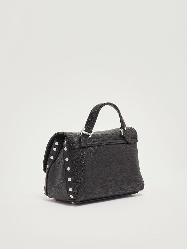 2. Damenhandtasche Postina Daily Baby aus genarbtem Leder Schwarz Zanellato 0680100040000 b
