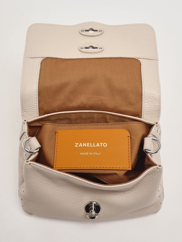 4. Damenhandtasche Postina Daily Baby aus genarbtem Leder White Carnaroli Zanellato 0680100040000 b