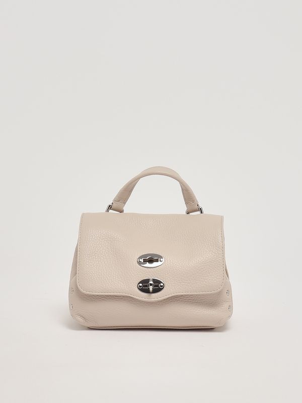 Damenhandtasche Postina Daily Baby aus genarbtem Leder White Carnaroli Zanellato