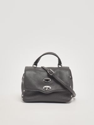 3. Damenhandtasche Postina Daily Baby aus genarbtem Leder Grey Vulcano