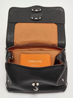 5. Damenhandtasche Postina Daily Baby aus genarbtem Leder Schwarz