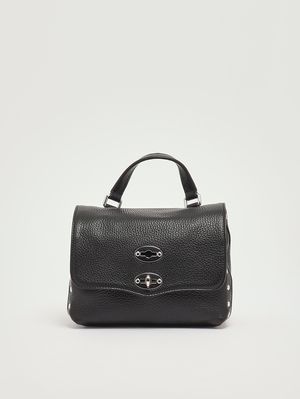 1. Damenhandtasche Postina Daily Baby aus genarbtem Leder Schwarz