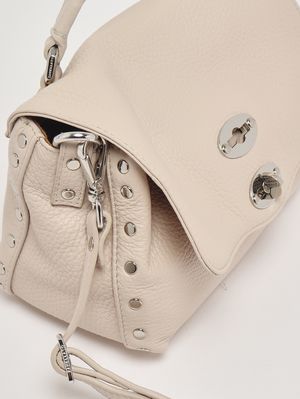 5. Damenhandtasche Postina Daily Baby aus genarbtem Leder White Carnaroli