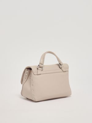 2. Damenhandtasche Postina Daily Baby aus genarbtem Leder White Carnaroli