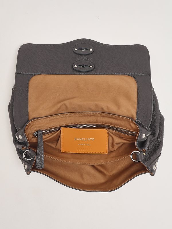 4. Damenhandtasche Postina Daily S aus genarbtem Leder Grey Vulcano Zanellato 0680100040000 s