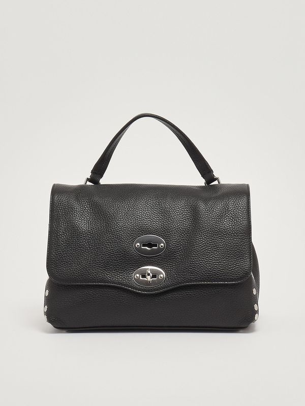Damenhandtasche Postina Daily S aus genarbtem Leder Schwarz Zanellato