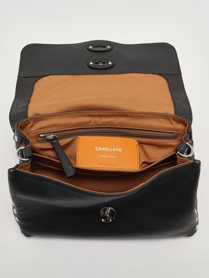 5. Damenhandtasche Postina Daily S aus genarbtem Leder Schwarz