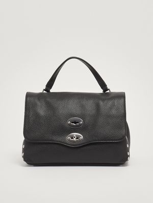 1. Damenhandtasche Postina Daily S aus genarbtem Leder Schwarz