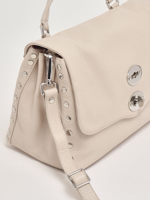 5. Damenhandtasche Postina Daily S aus genarbtem Leder White Carnaroli