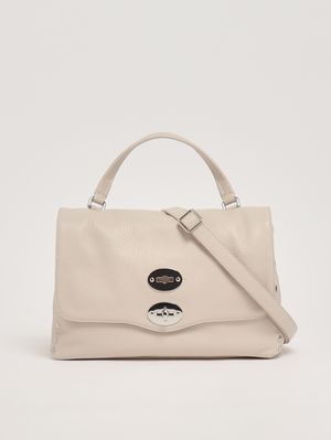 3. Damenhandtasche Postina Daily S aus genarbtem Leder White Carnaroli