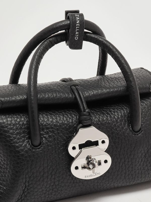 4. Damenhandtasche Dotta Centauro Baby aus genarbtem Leder Schwarz Zanellato 0687501120000 b