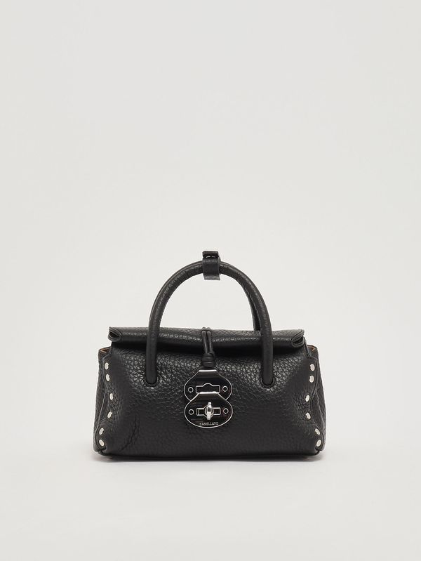Damenhandtasche Dotta Centauro Baby aus genarbtem Leder Schwarz Zanellato