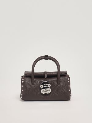 1. Damenhandtasche Dotta Centauro Baby aus genarbtem Leder Brown Castel Del Monte