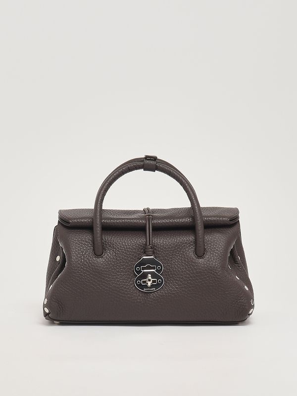 Damenhandtasche Dotta Centauro S aus genarbtem Leder Brown Castel Del Monte Zanellato