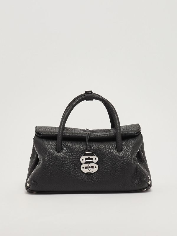 Damenhandtasche Dotta Centauro S aus genarbtem Leder Schwarz Zanellato