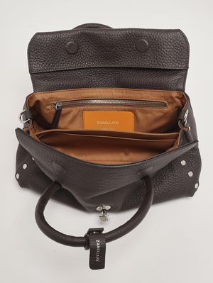 4. Damenhandtasche Dotta Centauro S aus genarbtem Leder Brown Castel Del Monte