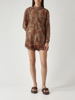 2. Kammy Damen-Shorts aus Seide Braun