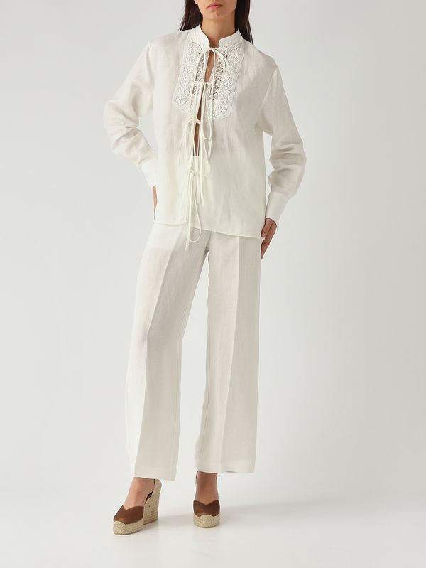 2. Women's flax linen shirt White Ermanno Scervino d484k612gqi