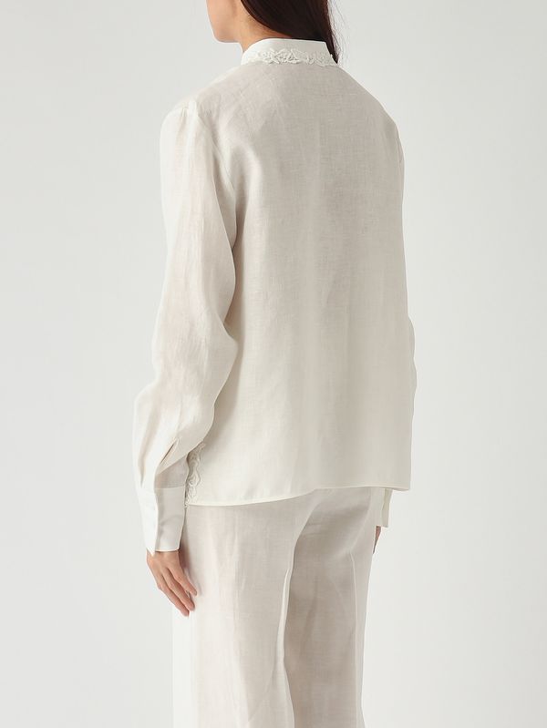 4. Women's flax linen shirt White Ermanno Scervino d484k612gqi