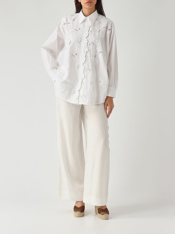 2. Women's stretch cotton shirt White Ermanno Scervino d484k301qdv