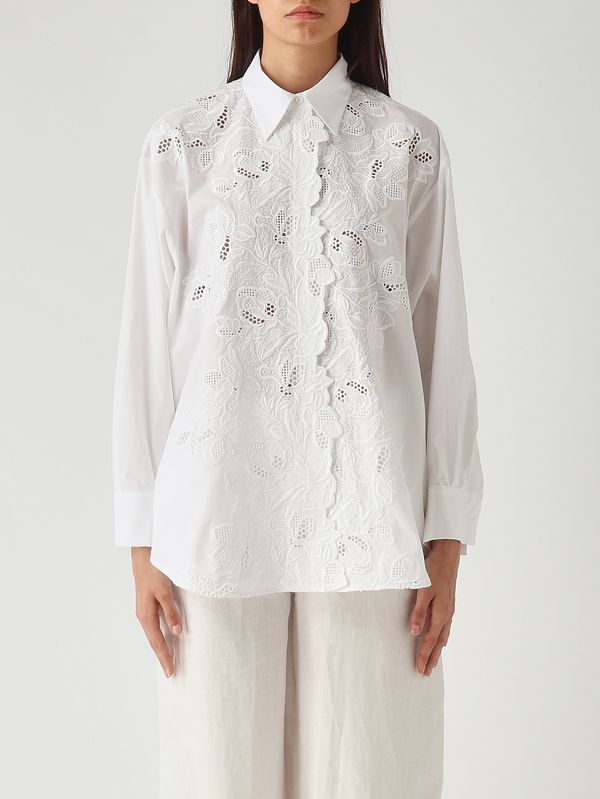 1. Women's stretch cotton shirt White Ermanno Scervino d484k301qdv