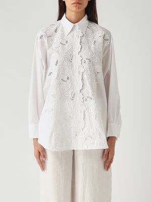 1. Women's stretch cotton shirt White