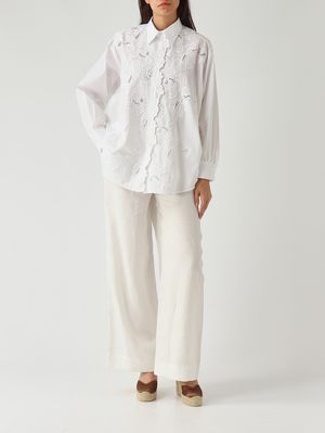 2. Women's stretch cotton shirt White