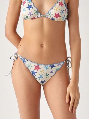 1. Braguita de bikini para mujer Miami con estampado Blanco-Azul