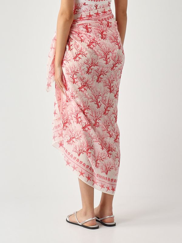 4. Pareo para mujer Thaiti de algodón y seda Voile de seda Coral Reef 0141 MC2 Saint Barth tait001