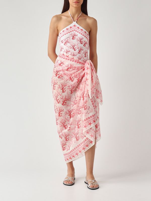 2. Pareo para mujer Thaiti de algodón y seda Voile de seda Coral Reef 0141 MC2 Saint Barth tait001