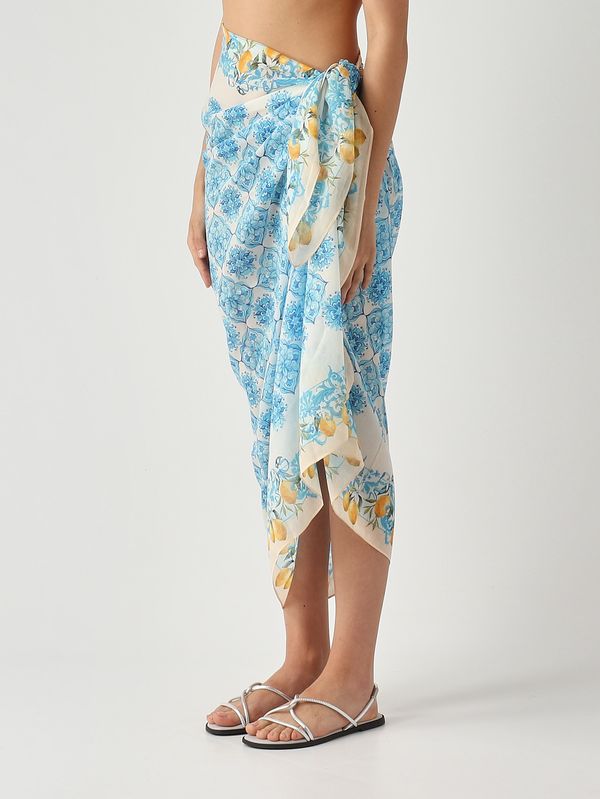 3. Pareo para mujer Thaiti de algodón y seda Voile de seda Lemon Maj 34 MC2 Saint Barth tait001